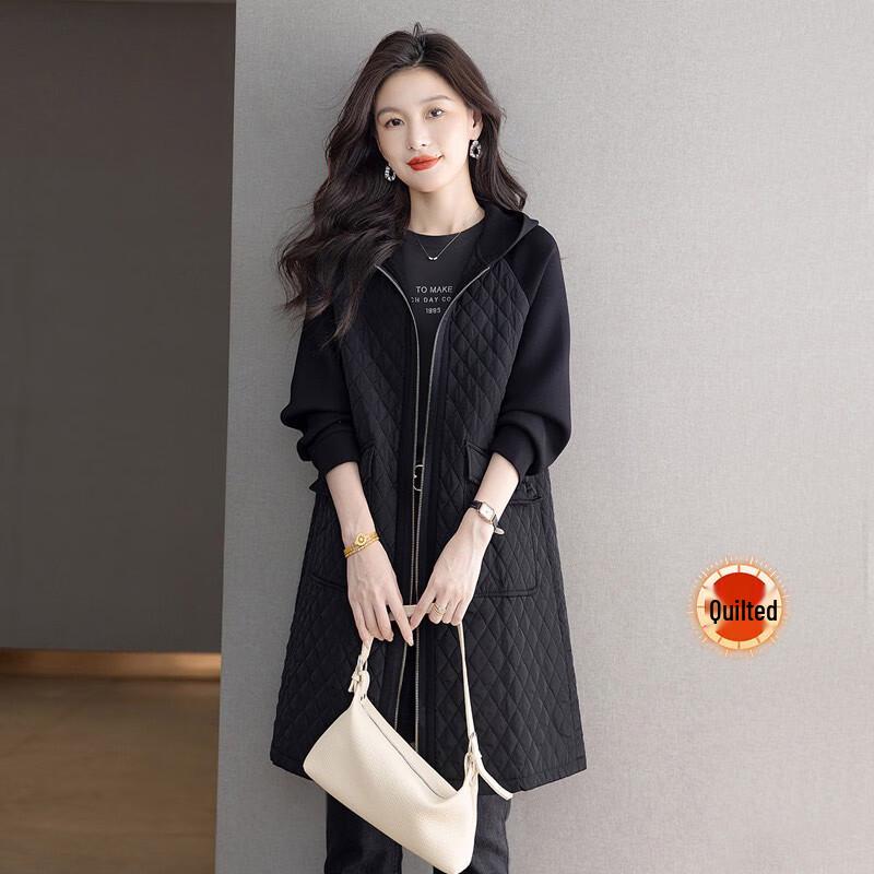 

Sibai She Women s 2025 Autumn Mid-length Hooded Coat M