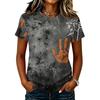 Women's Casual Pullover Short Sleeve T Shirt Halloween Graphic Print Round Neck Top Lightweight Comfortable Fit