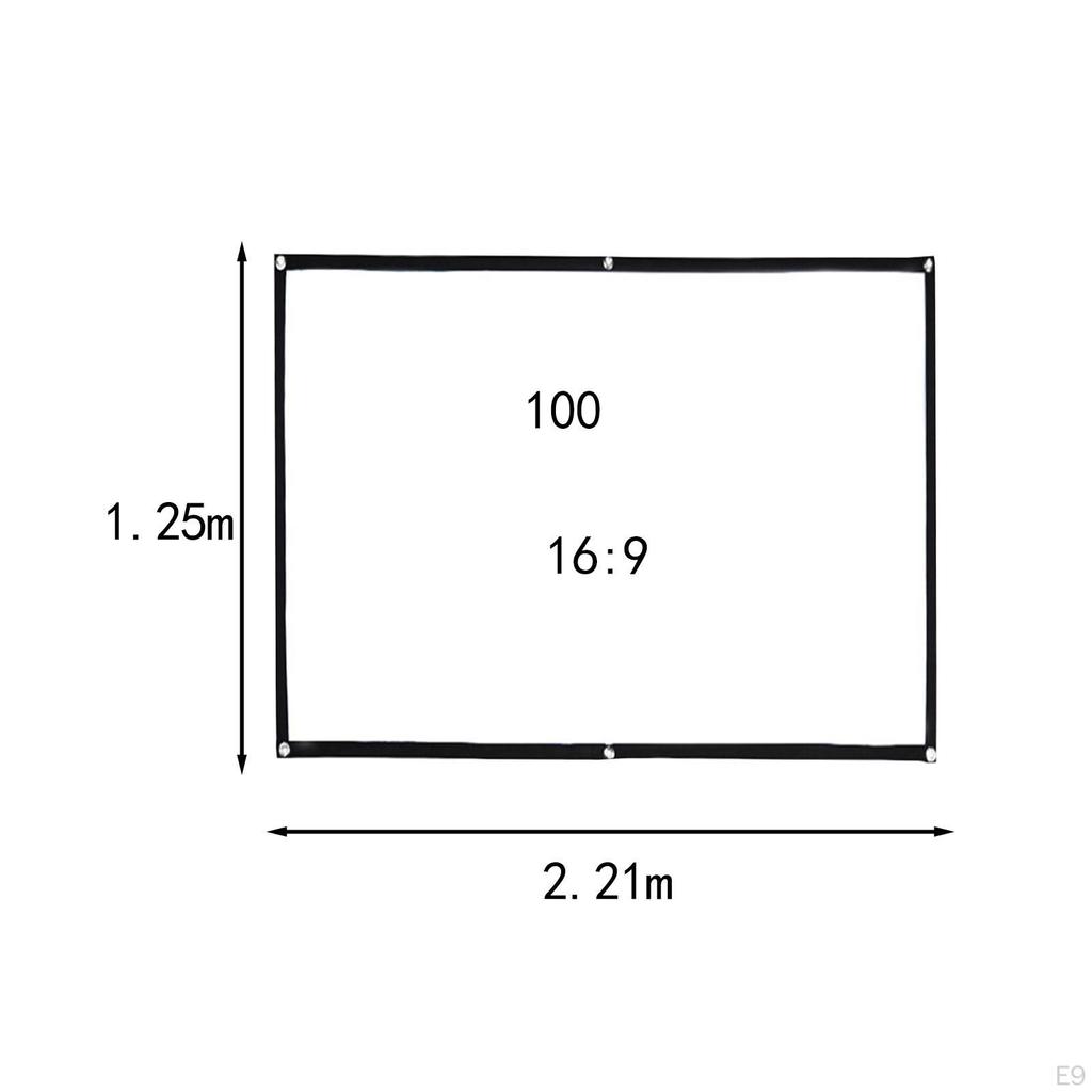 16:9 Projection Screen for Movie , Easy Setup White Curtain Outdoor And Indoor Use