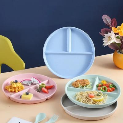1PC Divided Plate 8.6-inch 3 Compartment Plate Eco-friendly Material Reusable For Portion Control Weight Loss Healthy Eating