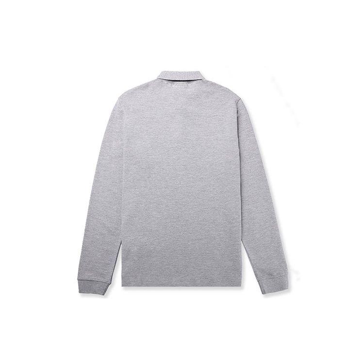 Emporio Armani Solid Color Long Sleeve Polo Shirt Men tops Gray 8N1F13-1J0SZ-0616