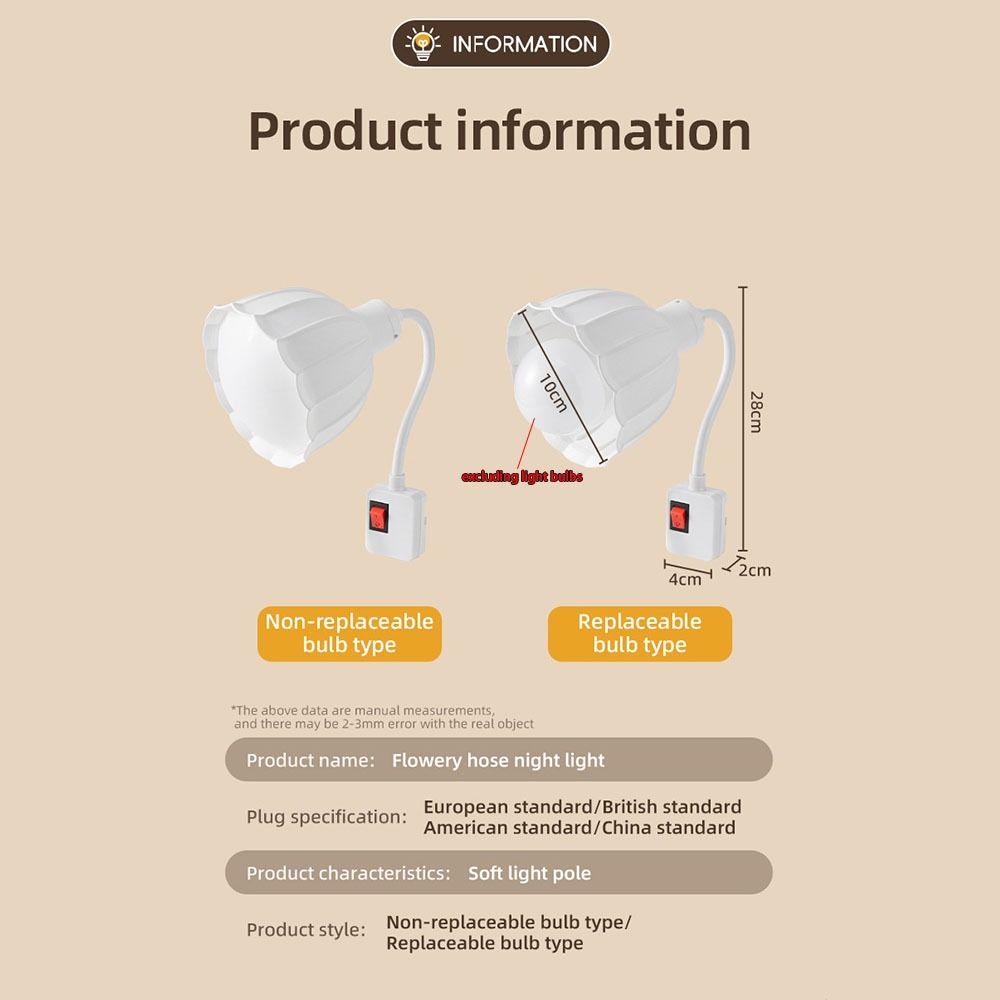 EU US UK Conversion Wall Plug Lamp Lotus Flowers Bulb Socket Converter Led Light Base  Gift