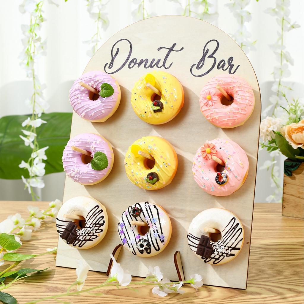Arch Shaped Wooden Donut Stand Decoration Donut Party Doughnut Holder Wedding Birthday Party Supplies Baby Shower Donut Bar