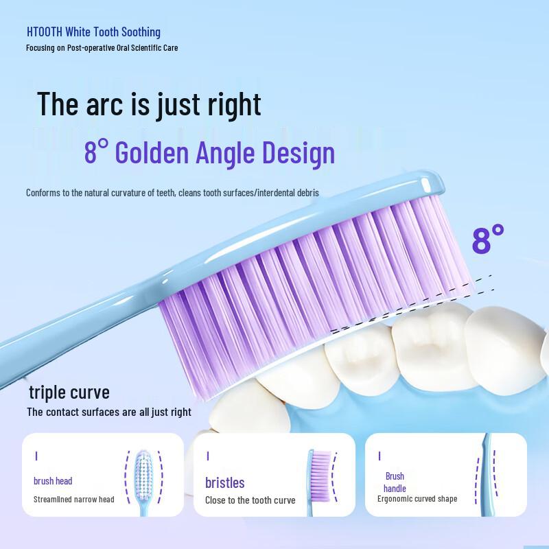 Haocishu Extended Curved Head Soft Bristle Toothbrush