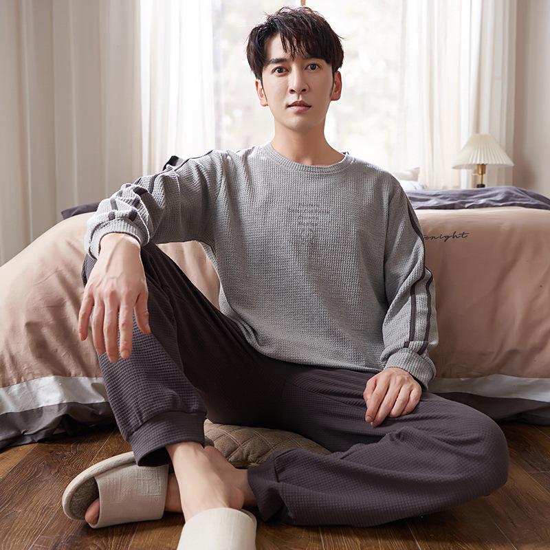 

Meishufen Men s Cotton Long-Sleeve Pajama Set for Autumn/Winter XL