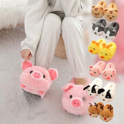 Fashionable Cotton Slippers For Men And Women, Internet Celebrities, Home Warming, Indoor Plush Couple Slippers For Home Use
