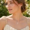 Bow Pendant Necklace Women's Sparkly Necklace Rhinestone Knot High-quality