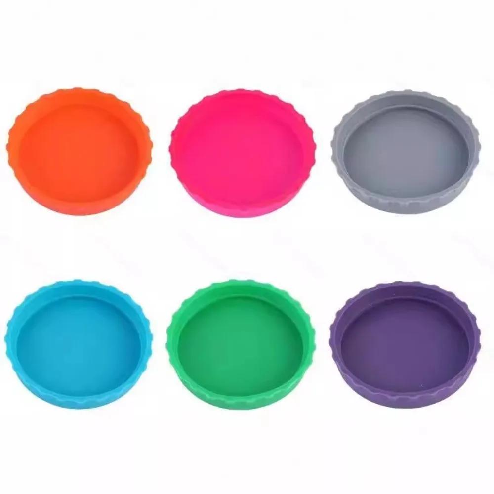 

6 pack Silicone Jar Lids Covers and Protective Plugs for Standard Soda Cans Washable and Reusable for Soda Beer and Beverages