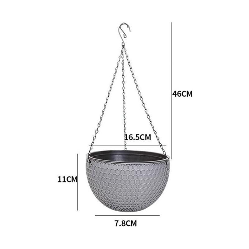 Upper Diameter 16.5Cm Rattan Plastic Hanging Basket Succulent Green Plant Hanging Pot Honeycomb Hanging Pot