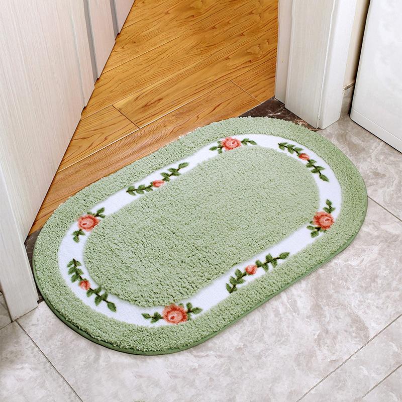 

Pastoral Style Carpet Floor Mat Non-slip Microfiber Bathroom Rug Home Entrance Door Mat Doormat Bedside Rug Soft Bath Carpet (as the picture,40X60cm)