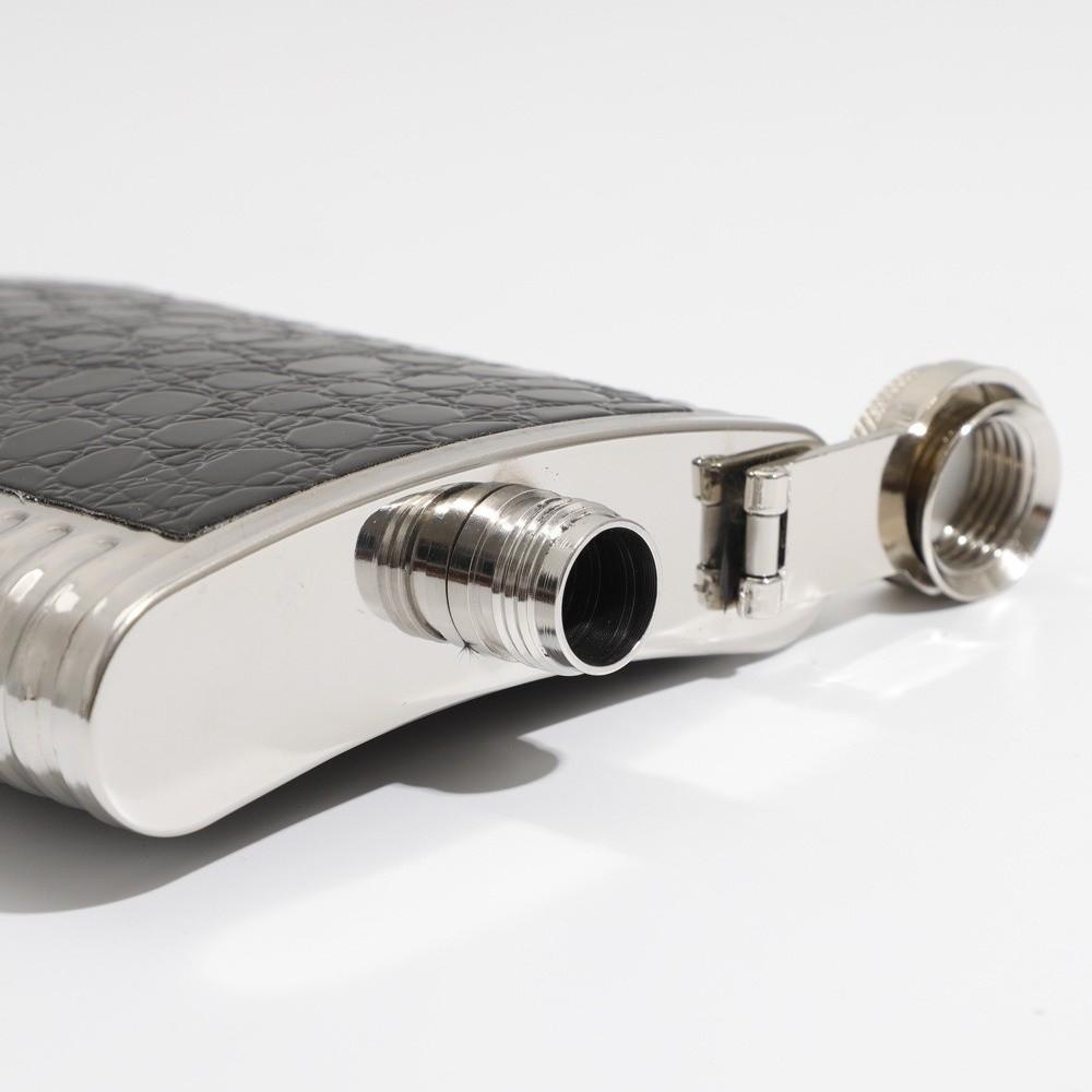 Portable 8oz Hip Flask Stainless Steel Leakproof Drinking Water Bottle Leather Covered Mini Wine Cup Outdoor