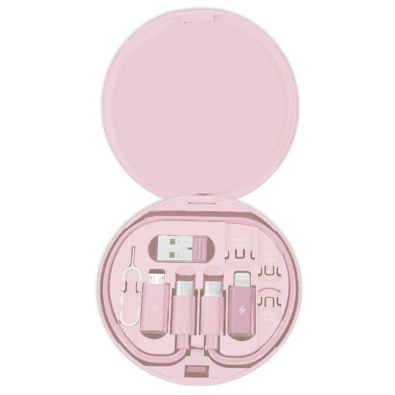 5-in-1 Portable Multi-Functional Data Cable Storage Box with 60W Fast Charging for Lightning, Android, and USB Devices