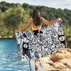Cartoon Black Cat cute Personalized Towel Quick Drying Beach Towels Are Suitable For Swimming Pools Camping Yoga And The Gym