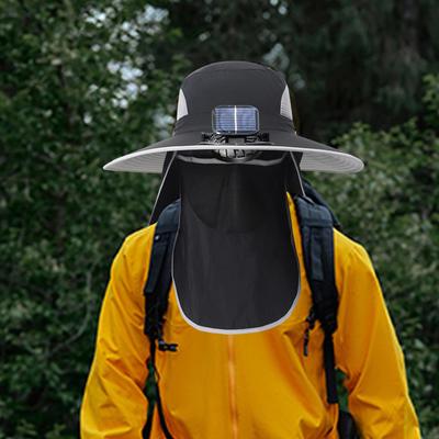 Outdoor Solar Fan Hat Fisherman Lightweight Adjustable Cooling Sun Protection Fishing