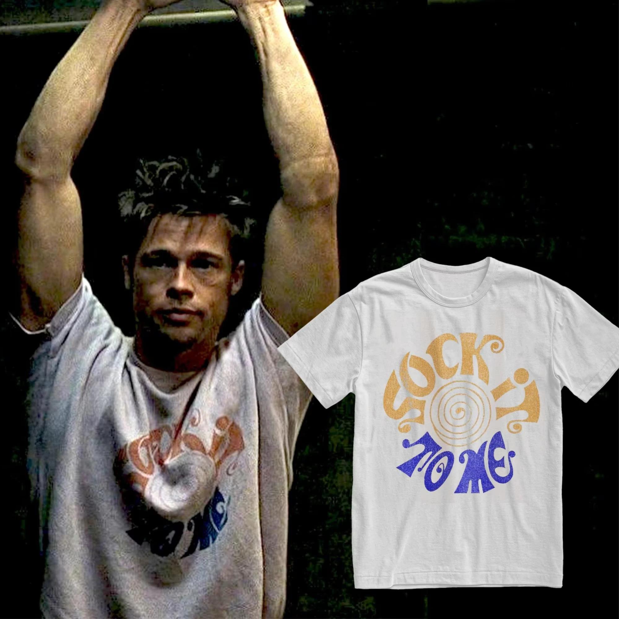 

2026 Новая винтажная футболка с принтом Sock It To Me в стиле 90-х Бойцовский клуб для мужчин, повседневная, оверсайз, уличная одежда, с коротким рукавом до... S разноцветный