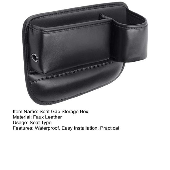 Seat Gap Storage Box Car Seat Gap Organizer with Cup Holder And Phone Key Storage Faux Leather Scratch-Resistant Car Interior Accessories