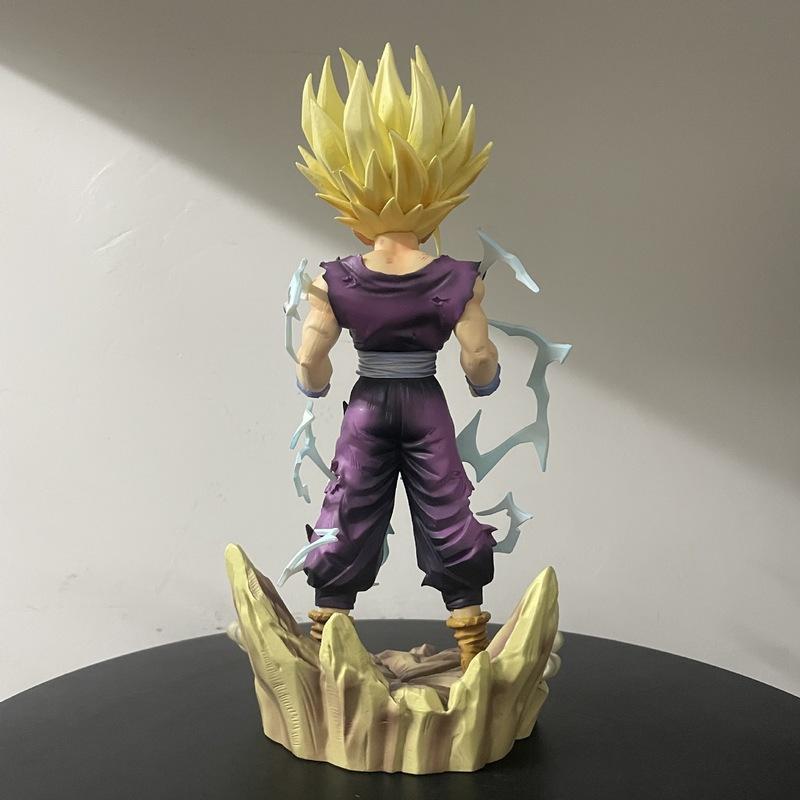 Anime Dragon Ball Z Son Gohan Action Figure Toys with Two Heads 26cm DBZ SSJ 2 Figurine Super Saiyan Model Collection GK Statue