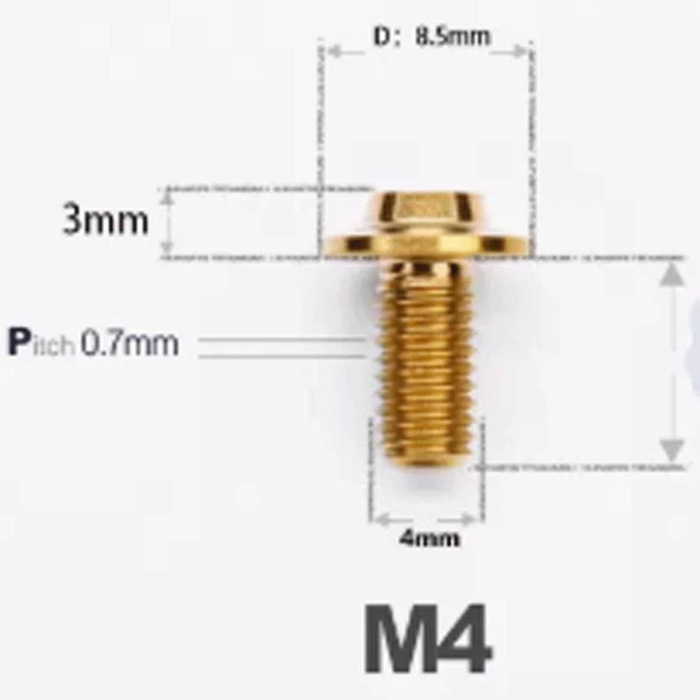 1 PC Colorful M4 X 8 10 12 14 16 18 20 25mm GR5 Titanium Alloy A3 Mushroom Head Flange Screw Bolt T20 Torx for  Motorcycle