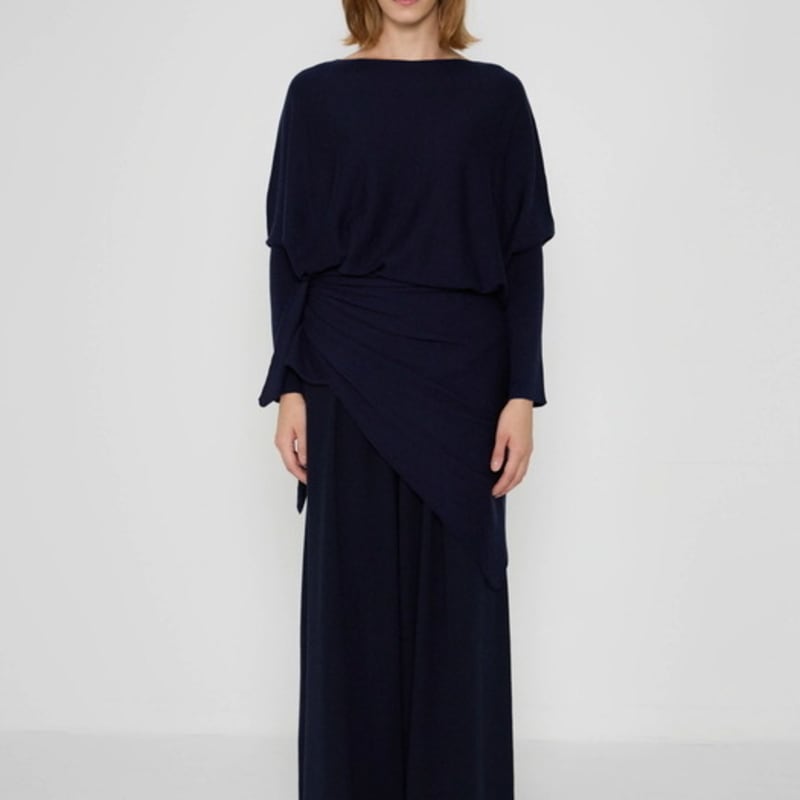 LA KOSMO FLOW KNIT SCARF - NAVY