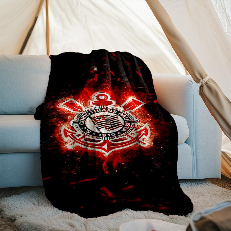 1PC Sport Club Football Crest Printed Soft Flannel Blanket Throw for Adult Bedroom Living Room Sofa Camping Travel Fan Gifts Christmas Gifts