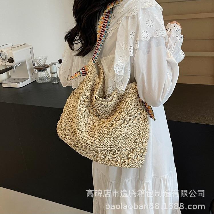 Shoulder Tote Bag Woven Beach Bag Bag Women's Large-capacity Vacation Straw Seaside Versatile New Model