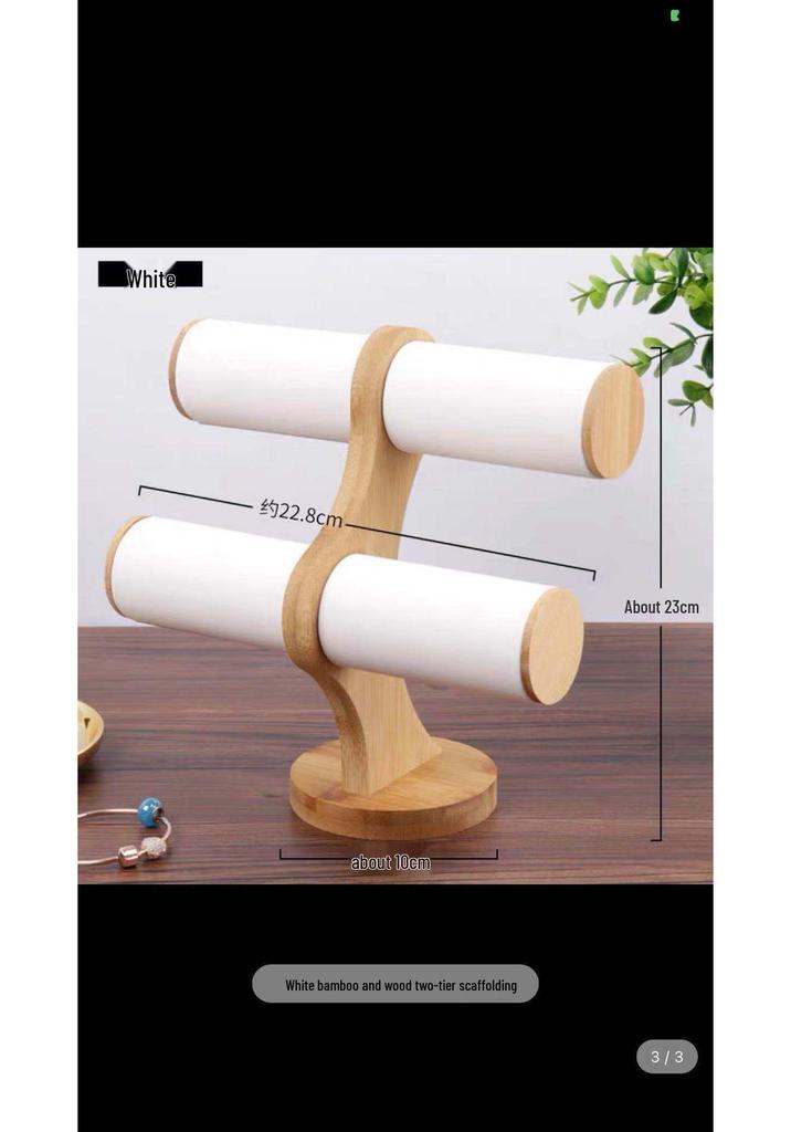 Retro Bamboo Wood Bracelet Display Stand for Jewelry and Watches