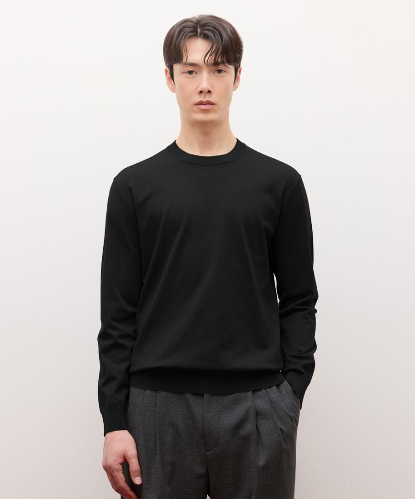 Jilseutyueoteunyuyogmaen Silky Crew Neck Knit - Black (Jnsw6A210Bk)