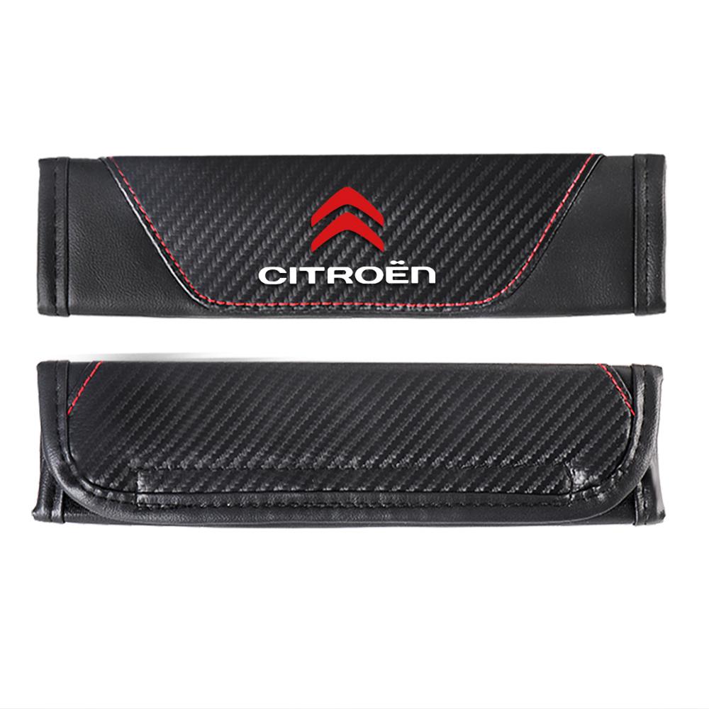 2Pcs Car Seat Belt Shoulder Carbon fiber Protector Pads For Citroen C1 C2 C3 C4 C4L C5 C6 C8 VTS C-ELYSEE Berlingo Xsara Celysee