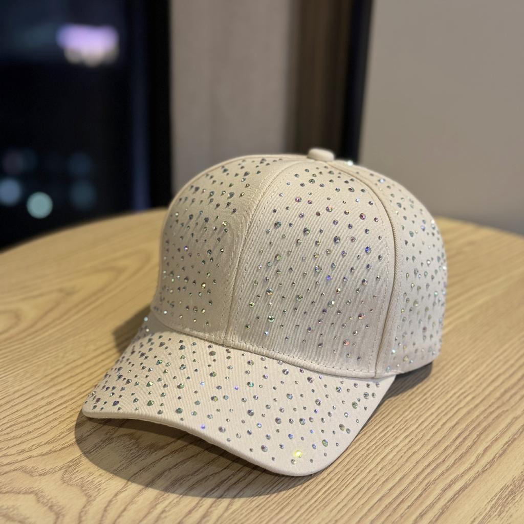 Korean-style Rhinestone Hat for Women, Trendy and Versatile, Full of Rhinestones, Baseball Cap for Women, Suitable for Spring and Autumn Outings,