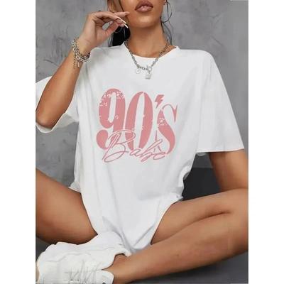 90s Babe Graphic T-Shirt Retro Vintage Style Women’s Cute Pink Letter Tee Casual