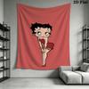 betty boop Wall Tapestry Aesthetic Wall Hanging Printed Fabric Blanket Decorative Tapestries for Bedroom Living Room Home Decor