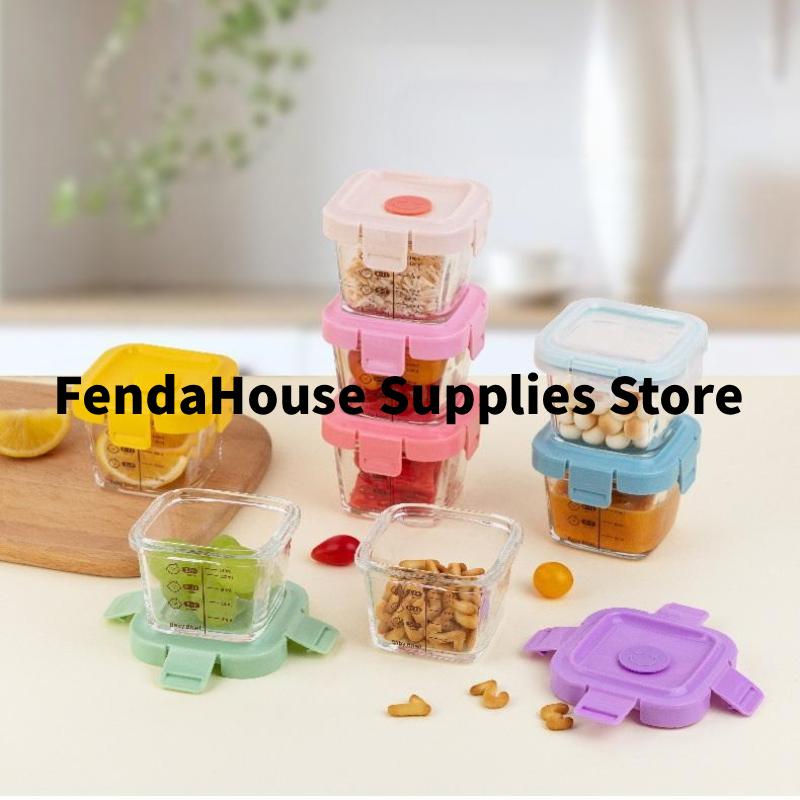 Spock 3 In1 Portable Baby Glass Food Container Box Storage Freezer And Heat-resistant Storage Box