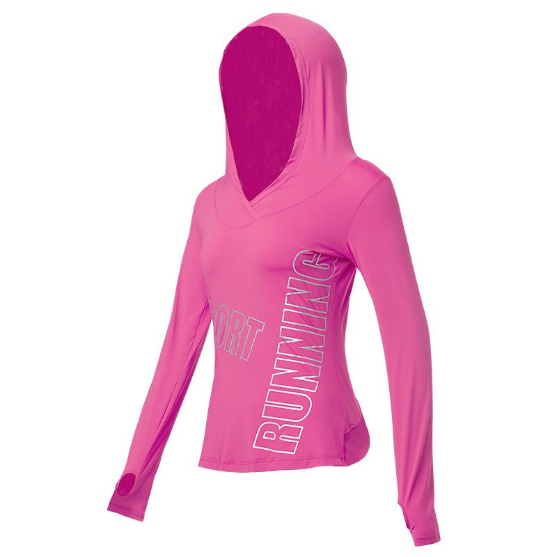 Damen Schnelltrocknender Kapuzen-Sonnenschutz-Pullover - Modische Dünne Langarm-Sportjacke für Laufen & Fitness