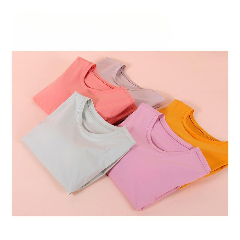 Summer Loose Top and Home Wear with Chest Pads Short Sleeves and One Piece