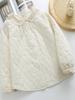 Women's Retro Lace Trim Jacquard Long Sleeve Quilted Shirt - Winter 2025 Edition