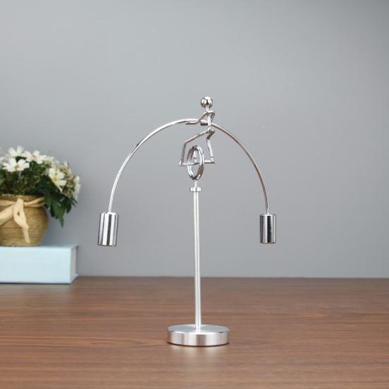 Jednokolka Muž Balanční dekorace Fyzika Balanční hračka Kov Balancování Rotující mužíček Domácí kancelář Stolní ozdoba Narozeniny