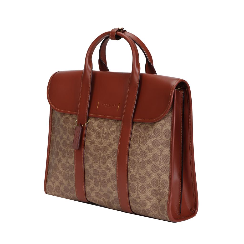 New COACH Gotham Cow Leather Briefcase, Shoulder Bag, Crossbody Bag, Handbag Large Men's Brown & Rusty C5319-NU3