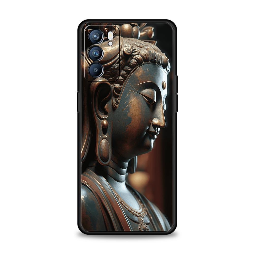 Buddha Stone Statue Phone Case For Oppo Reno14 Reno13 Reno12 11 F 10 Find X5 X9 Pro A54 5G A53 A52 A9 A16 A78 4G A80 A98 Cover