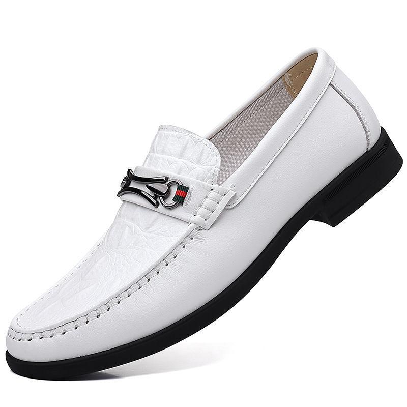 Summer Men's Leather Shoes New Deodorant Driving Shoes Casual Doudou Shoes One-pedal Leather Shoes