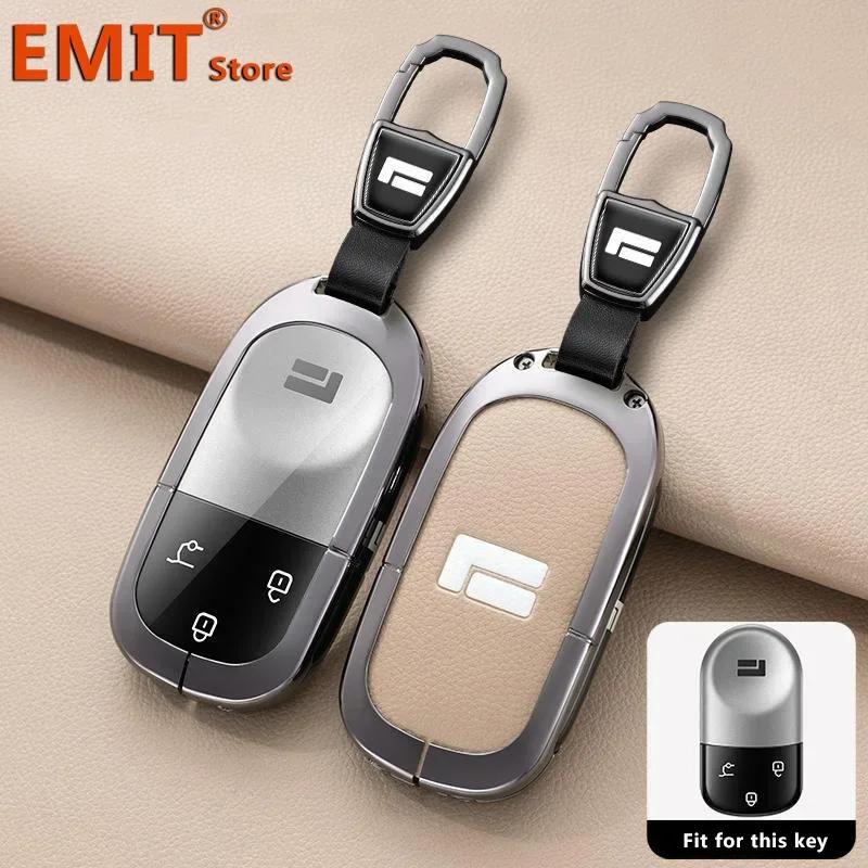 Fit For Baic Jishi Polestone 01 Polestones Zinc Alloy Genuine Leather Auto Key Fob Remote Smart Case Cover Housing Key Ring Ring Mount Auto