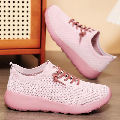 Damskie buty oddychające buty codzienne płytkie buty siateczkowe buty na miękkiej podeszwie sznurowane damskie lekkie buty pojedyncze