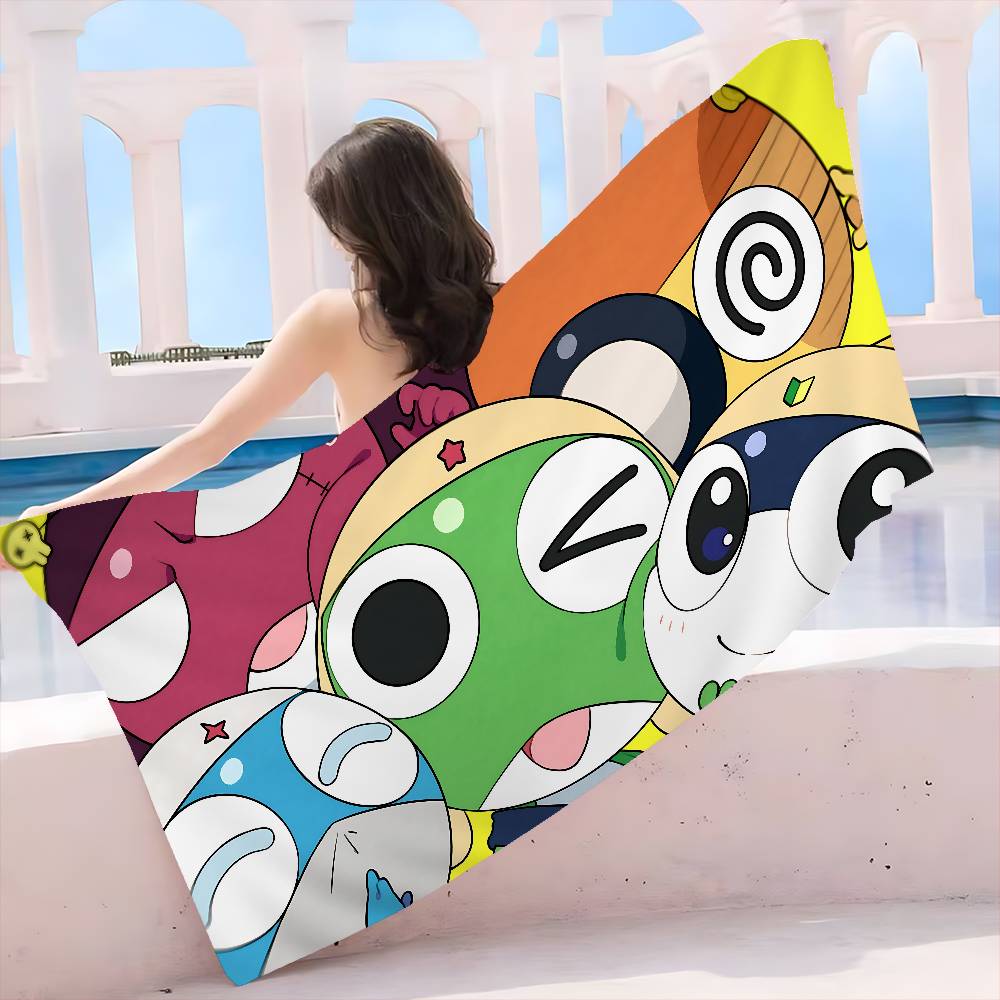 Classic Comedy Anime K-Keroro Anime Beach Swimming Towel Soft Absorbent Washcloth Children's Gifts for Kids Travel Camping Gym