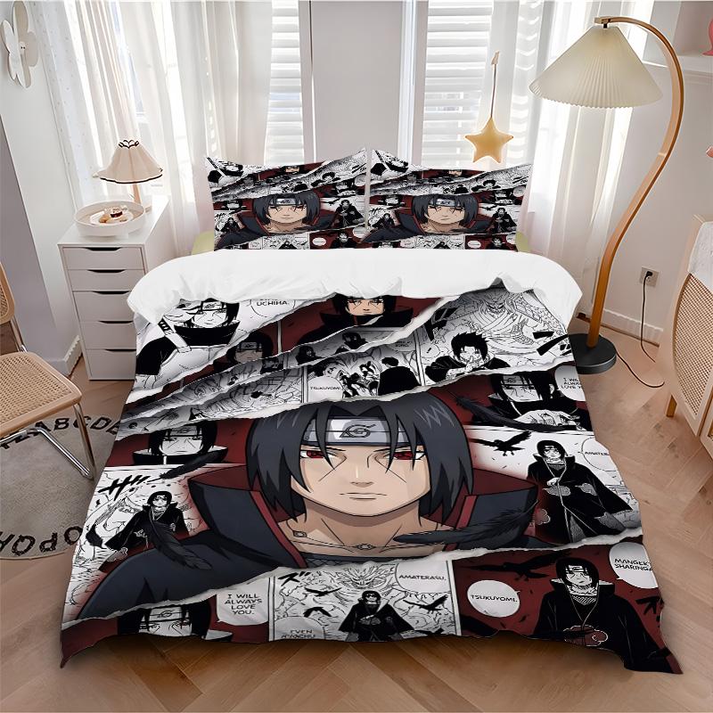 Naruto Vs Itachi Clash Shadows Print 3Pcs Bedding Setduvet Cover With 2 Bedropillowcase Home Birthday Gift