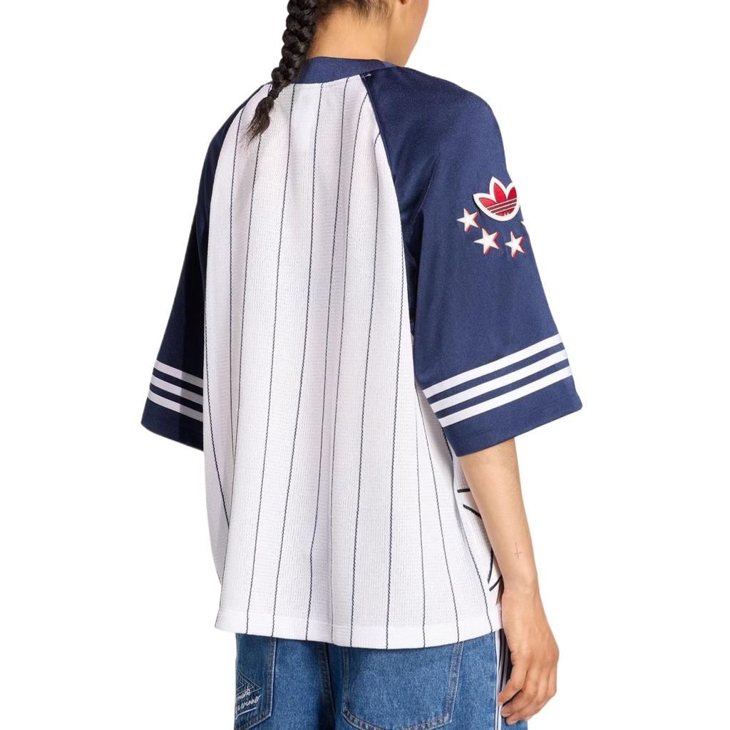 Adidas Originals Camiseta Raglan de Manga Curta Solta e Respirável Tops Femininos KC6288