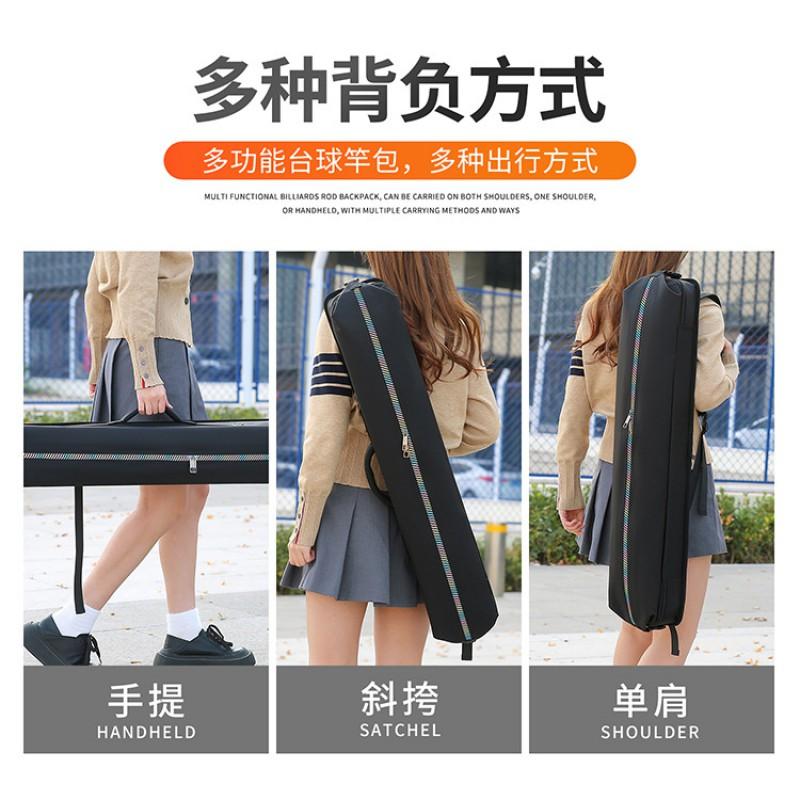 Custodia Impermeabile in Tessuto Oxford per Stecche da Biliardo Borsa portaoggetti per 8 Giocatori Biliardo 1/2 Break Con 8 Fori Nero