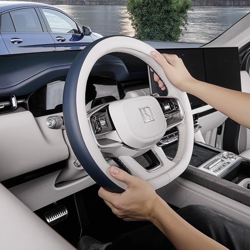 For Zeekr 9X 2025 2026 Car Steering Wheel Cover Leather Protection Cover Anti Slip Breathable Accessories