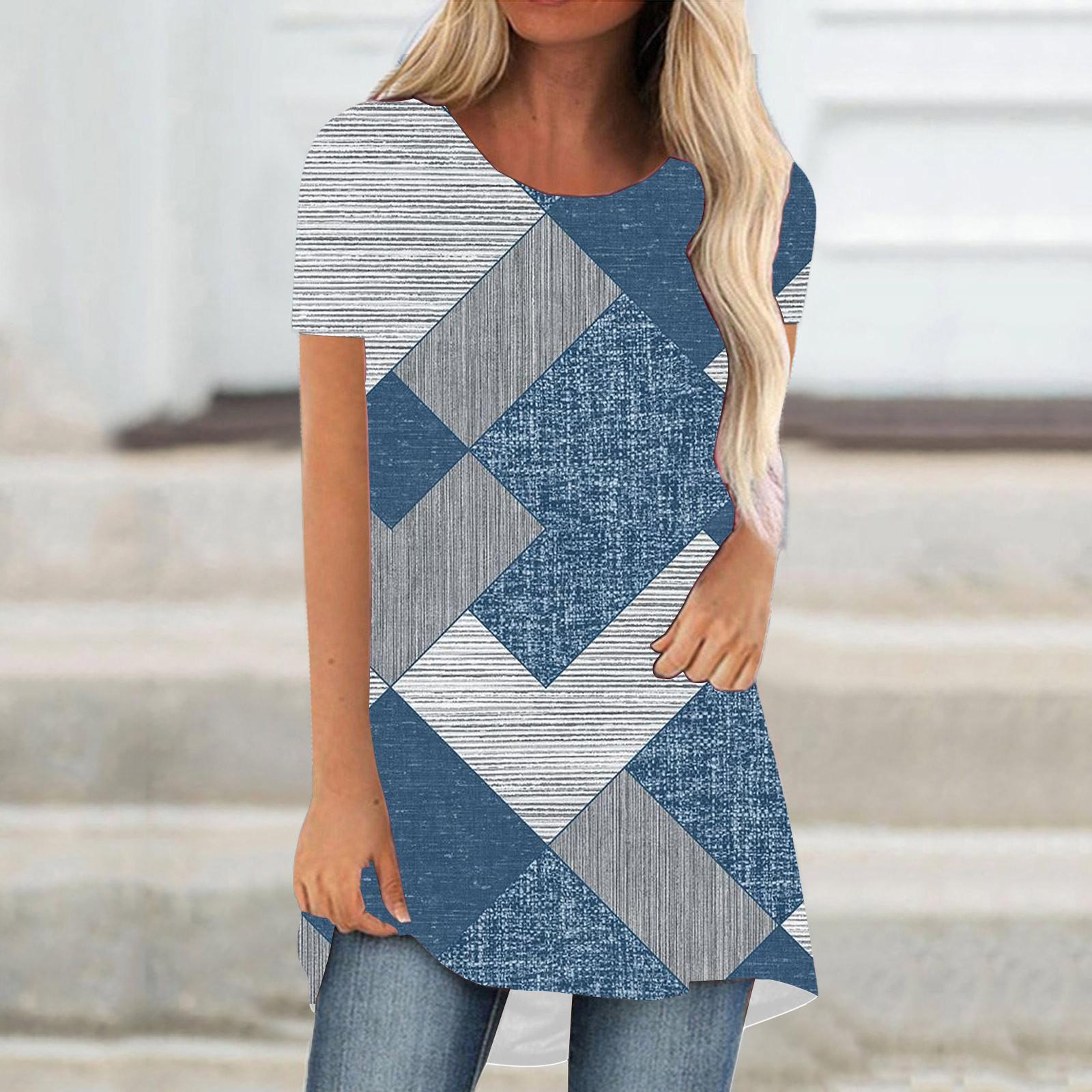 Модные футболки в стиле пэчворк с цветным блоком и 3D-принтом для женщин — фото 10