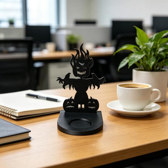 3D Printed Ghost Scarecrow Halloween Decor Candle Holder