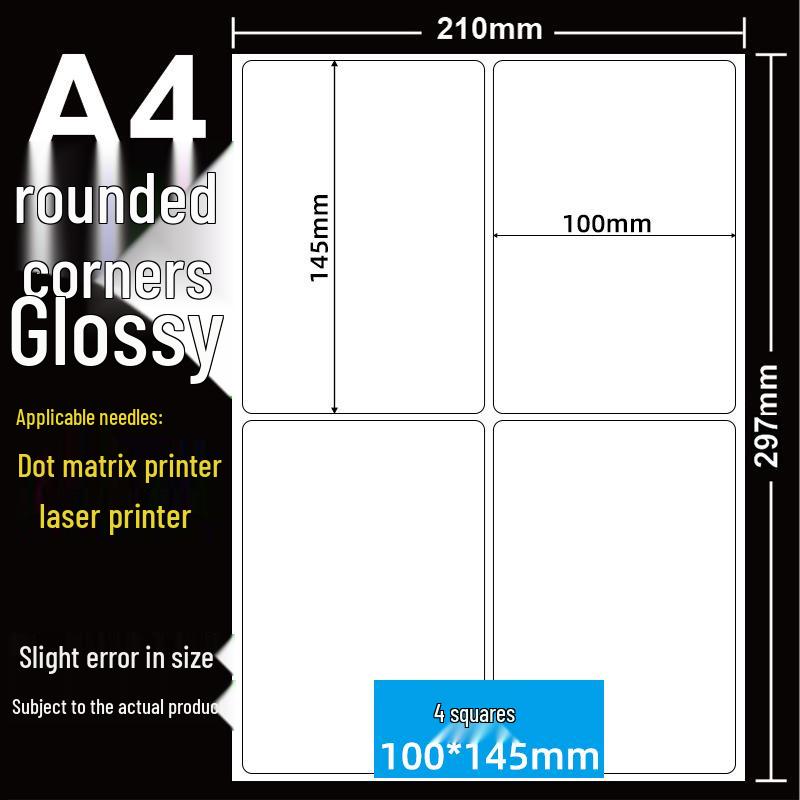 A4 Matte Self-Adhesive Printing Paper - 100 Sheets
