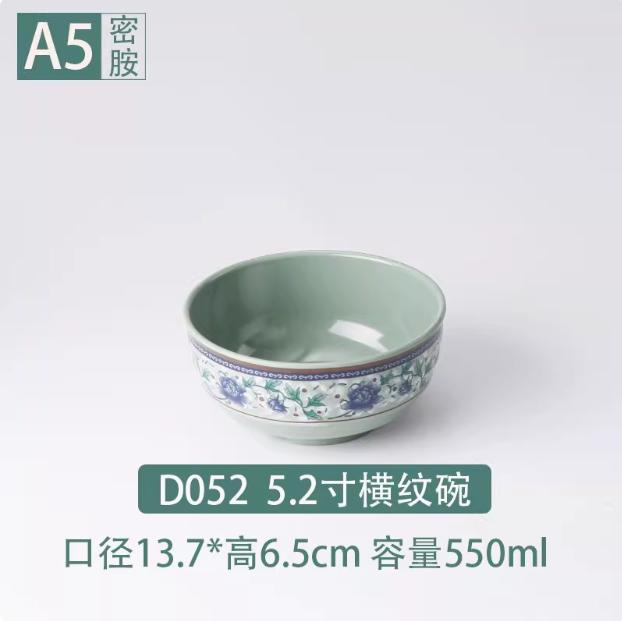 Kitchenware, Melamine Tableware,Rice Bowl, Blue Flower Pattern,Soup, Noodle Bowl,salad Bowl Restaurant Plastic Bowl, Not Fragile